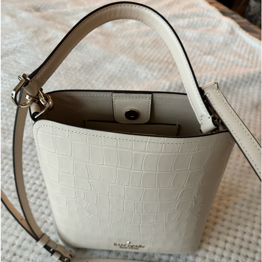 Kate Spade Small Bucket Bare Croc Embossed